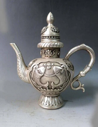 Медь Латунь КИТАЙСКИЙ ремесла украшения Азиатских 9 &quotКитай серебро резные