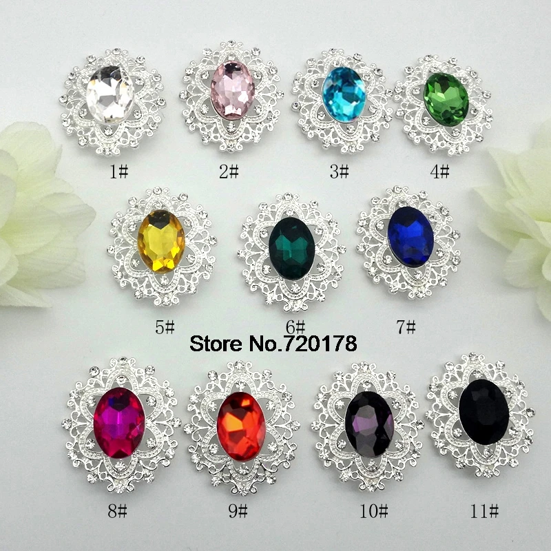 Стеклянные стразы серебристые металлические кнопки с хвостовиком стеклянные