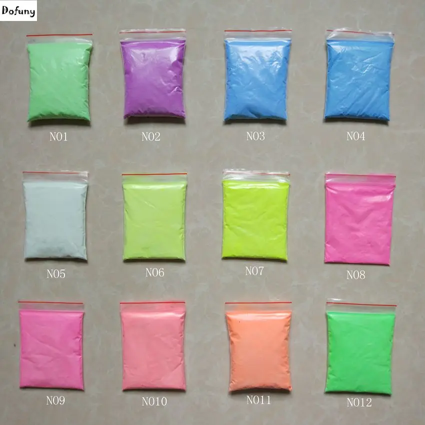 13 цветов Яркий светящийся порошок DIY светящиеся краски материалы в темноте