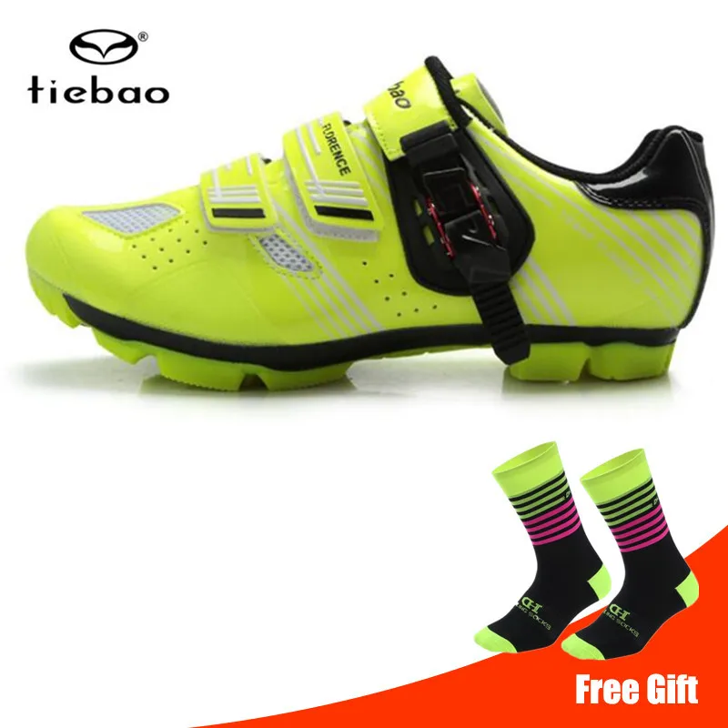 B1330 add socks Tiebao cycling shoes sapatilha ciclismo mtb mountain bike shoes add SPD pedals cleat cycling sneakers bicycle self-locking shoes - Цвет: B1330 add socks