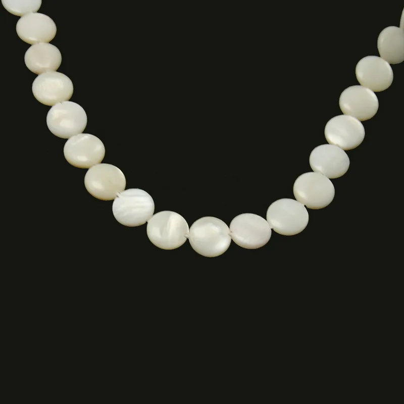 Новый дизайн 7 мм плоские круглые бусины из натуральной пресноводной ракушки