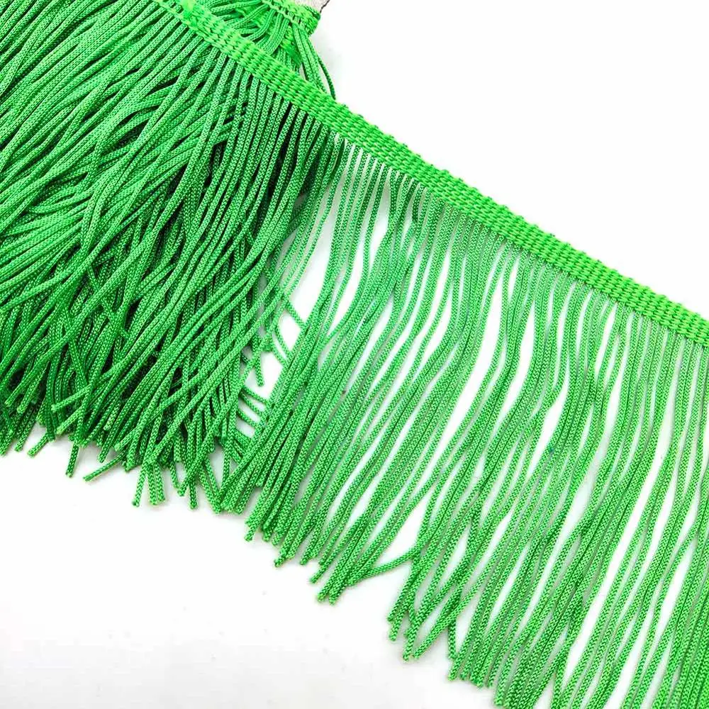 Green Красивая 10 ярдовая кружевная бахрома с отделкой 10 см широкая кисточка бахрома отделка для самостоятельного изготовления латинских платьев аксессуары для сценической одежды кружевная лента - Цвет: Green
