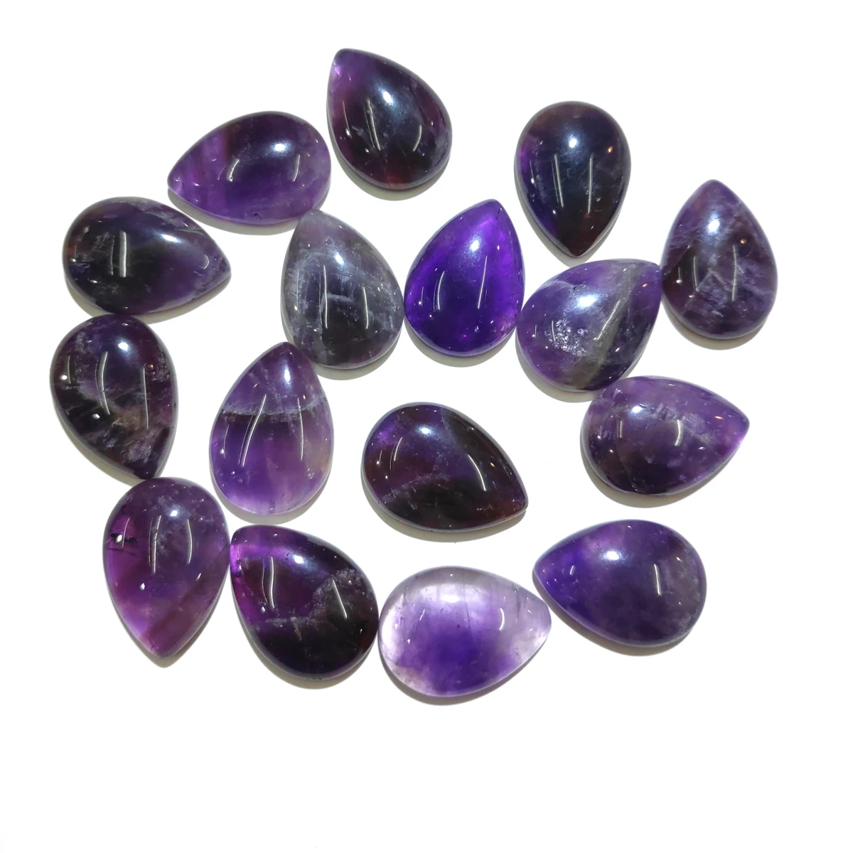 

Natural Stones Amethysts Cabochon 12x16mm 13x18mm 15x20mm 18x25mm Water Drop Shape No Hole Beads for Making Jewelry DIY