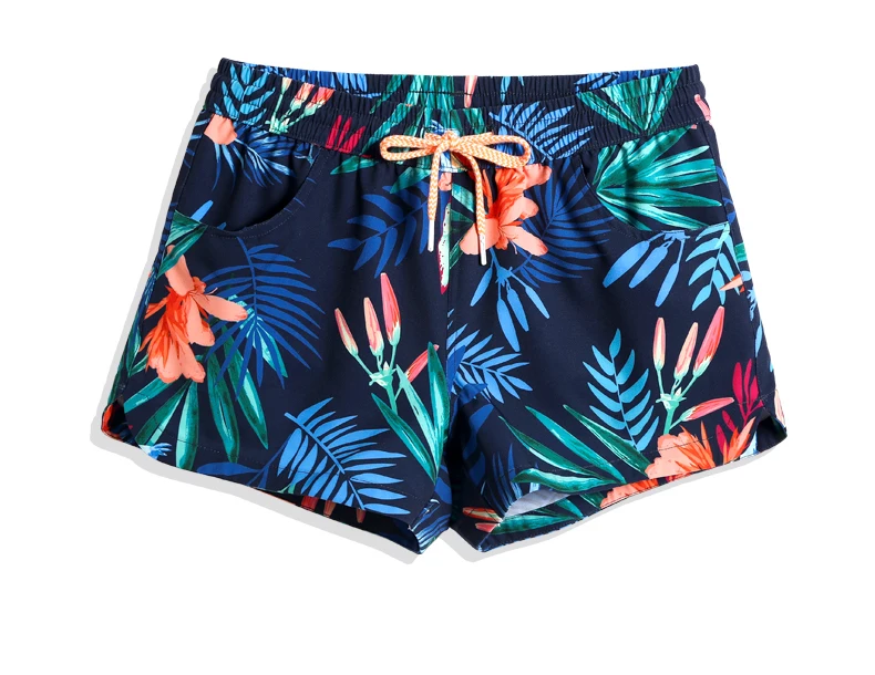 Female New Swimming trunks hawaiian swimsuit quick dry surfing printed tropical swimwear breathable briefs board shorts mesh