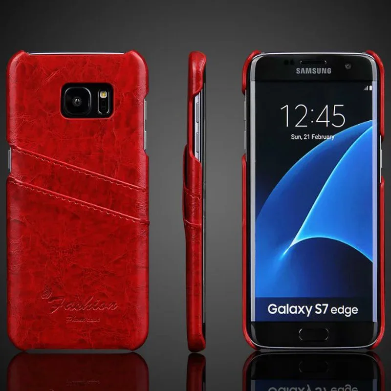 HC55 Старинные S7/S7 Крайний Случай Кожаный Бумажник Слот Для Карты Fundas Samsung Galaxy Edge/S6/S6