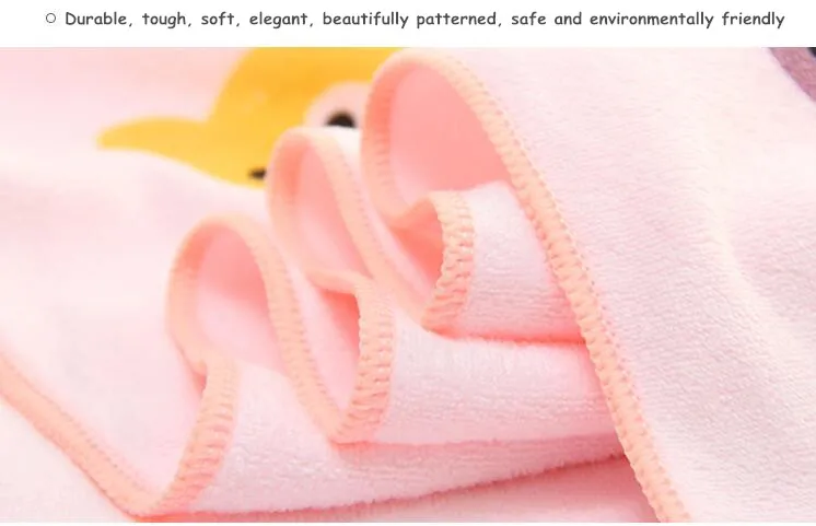 Kutto Cute bear head cartoon printed superfine fiber bath towel soft absorbent large towel 70*140cm