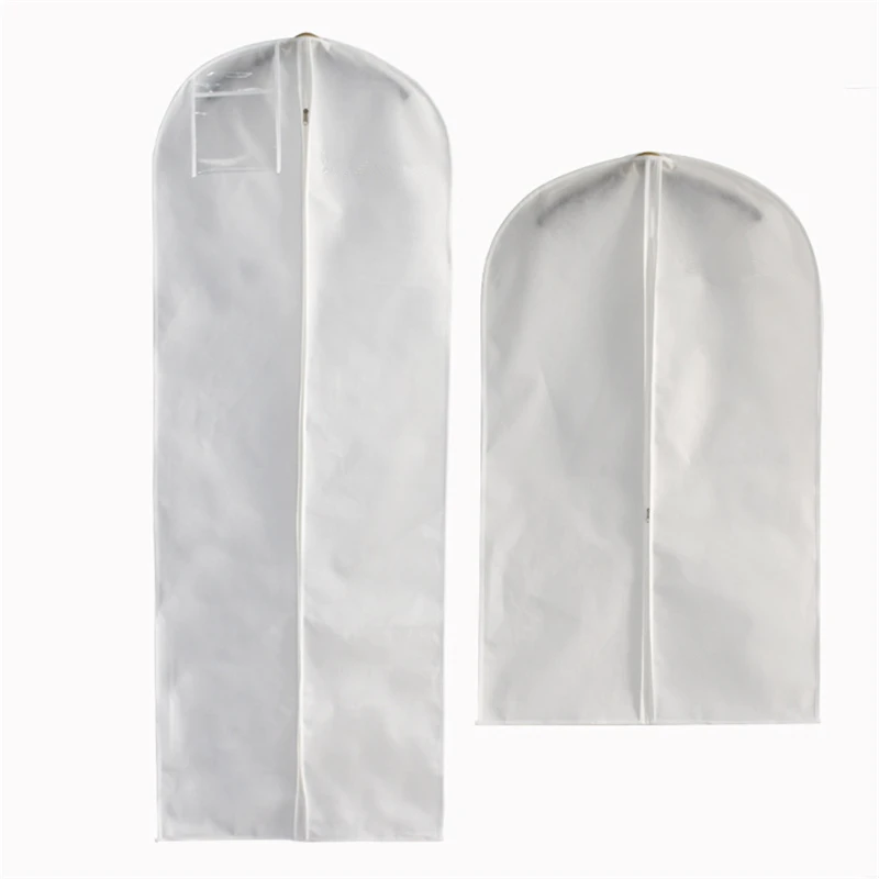 

White / Black Garment Bags for Storage and Travel 39/63 INCH Dust-Proof Protector Suit Cover Jacket Shirt Coat Dress Print LOGO