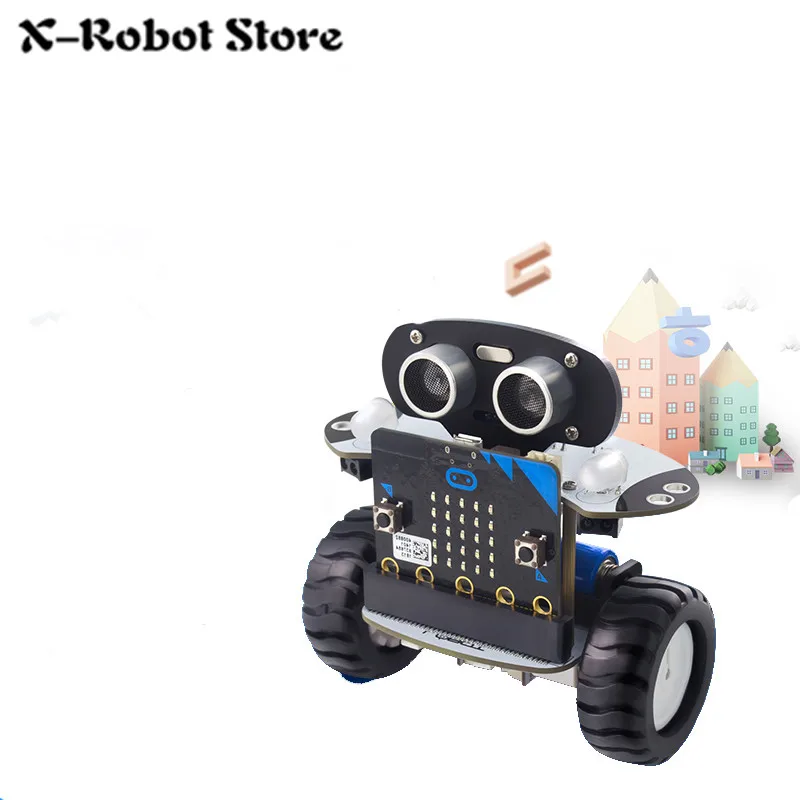 DIY Micro: бит робот Arduino DIY Qbit Программирование интеллектуальная машина дистанционного управления для детей робот игрушка мини автомобиль