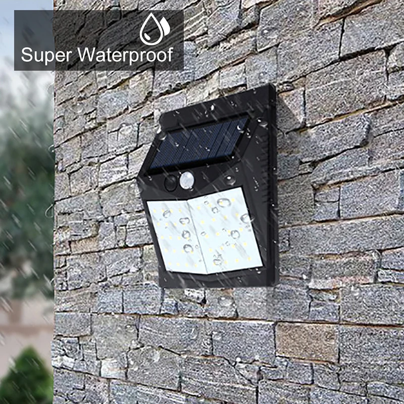 50LED Солнечная наружная настенная лампа Индукционная для человеческого тела люди