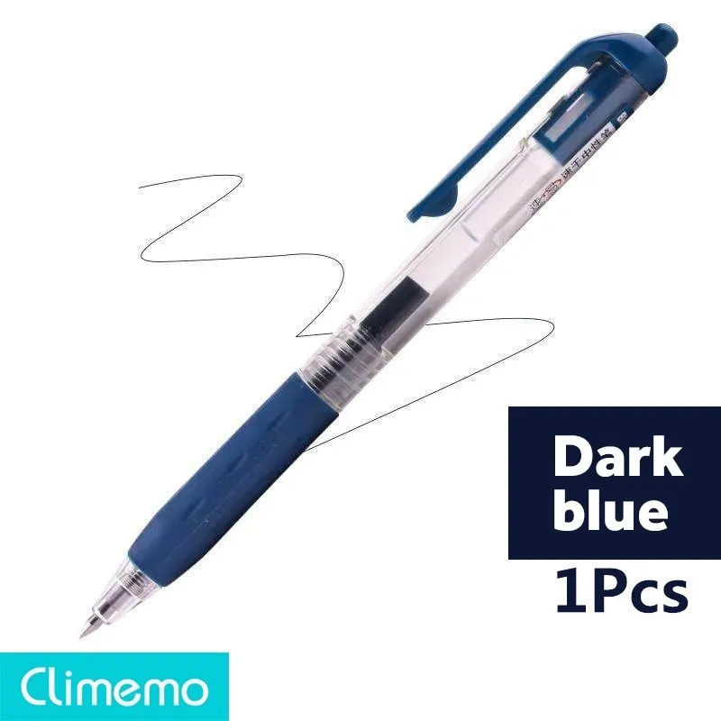 1Pcs Dark blue 0.5mm Gel Pens For School Office Supplies Kawaii Press Type Multicolor ballpoint pen Cute stationery Writing Store - Цвет: 1Pcs Dark blue