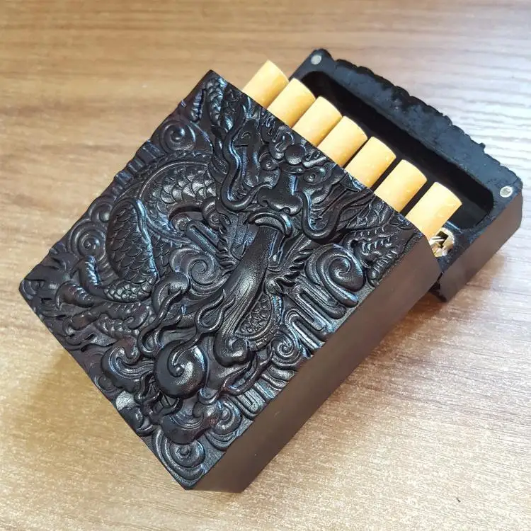 Коробка для сигарет из цельного дерева коробка отлично вырезанный набор