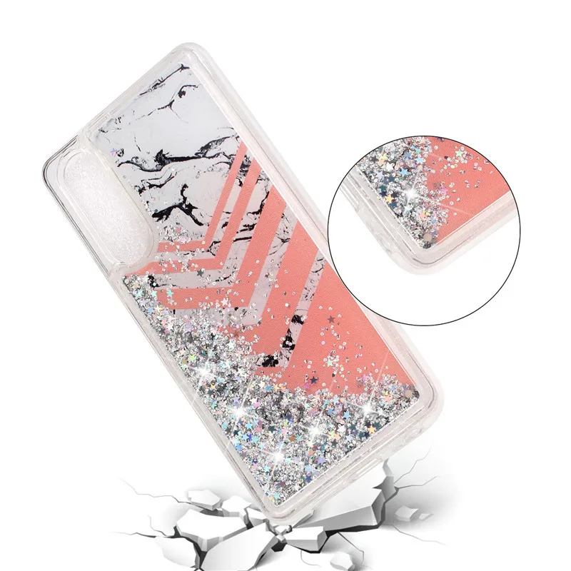 FLYKYLIN Silicone Liquid Case For Huawei P20 Pro Cases P30 Coque on P8 Lite 2017 Cover Glitter Bling Dynamic Capa |