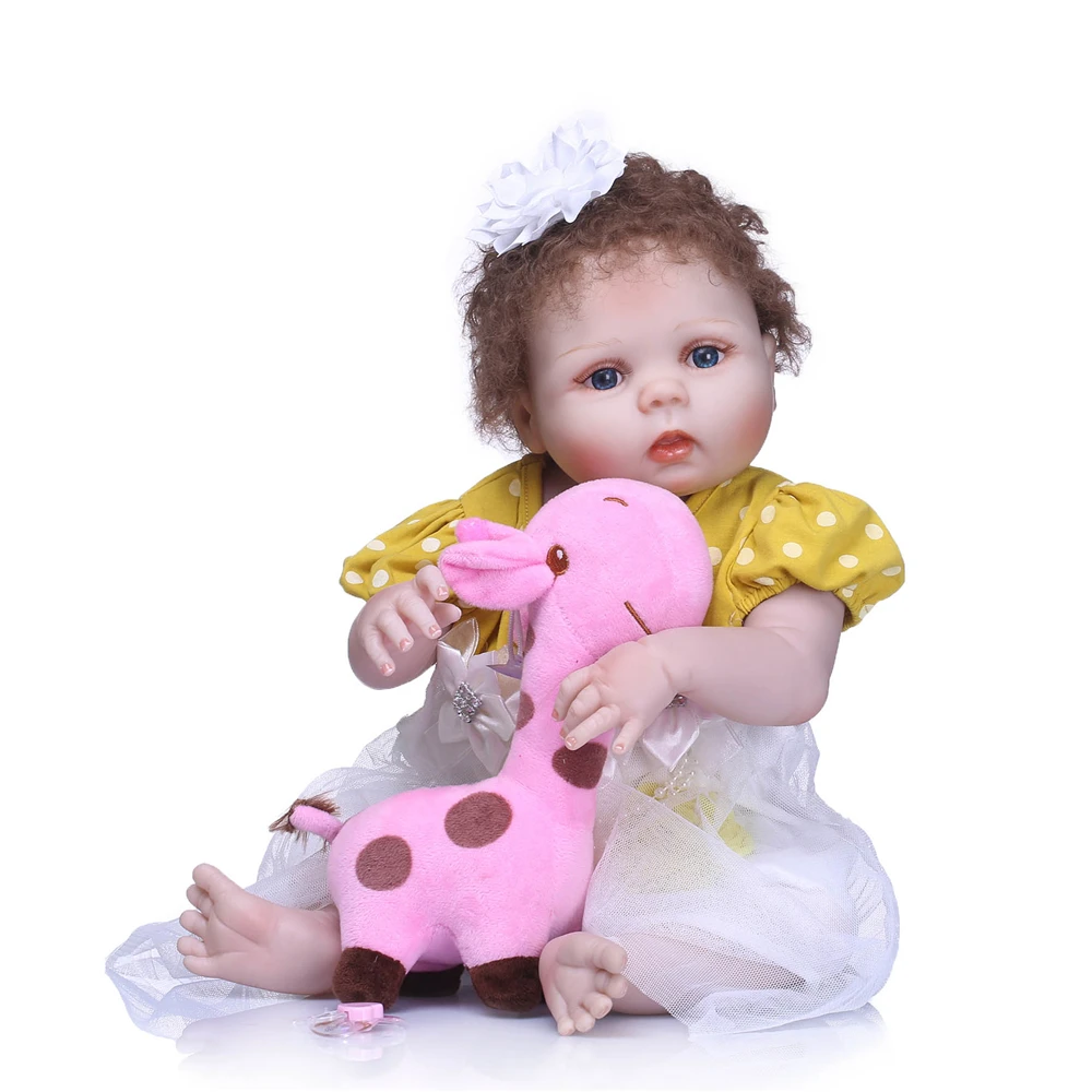 

55cm Full Body Silicone Reborn Girl Baby Doll Toys Realistic Bebes reborn 22inch NPK Newborn Princess Toddler Babies Doll gift