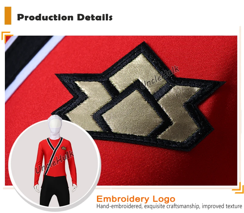 Самурайский костюм зентай из лайкры Shinken Red Ranger | UncleHulk
