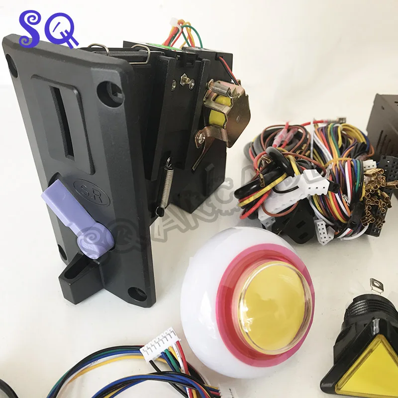 DIY kit 61 в 1 одно касание для детских игр аркадная доска с призовым бункером импульсный источник питания 7 цветов мигающие кнопки