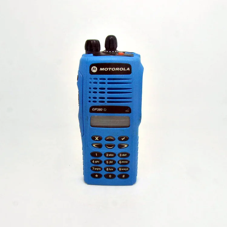 Портативный переговорный 7,5 V Motorola GP380 UHF/VHF клавиатура и дисплей освещение двухстороннее Радио рация - Цвет: 403-470Mhz Blue