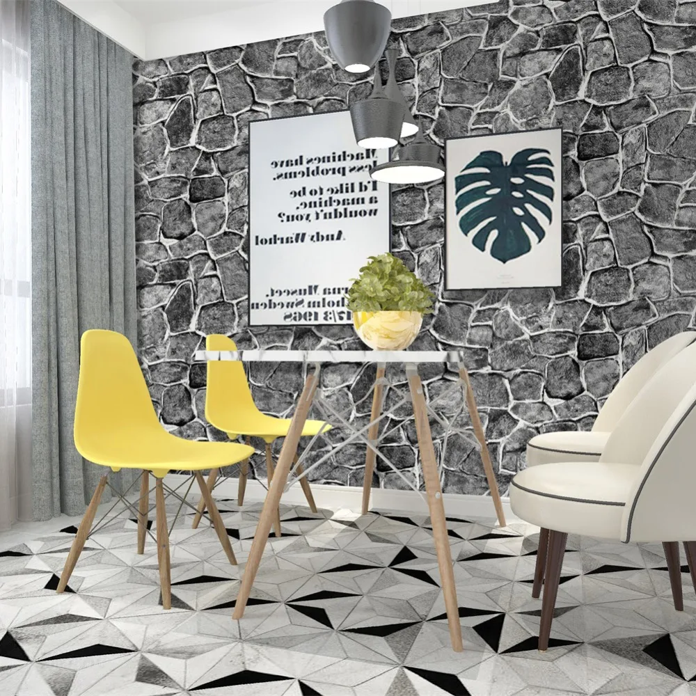 HaokHome винтажные обои из искусственного камня пилинг и палка для стен 3d серая