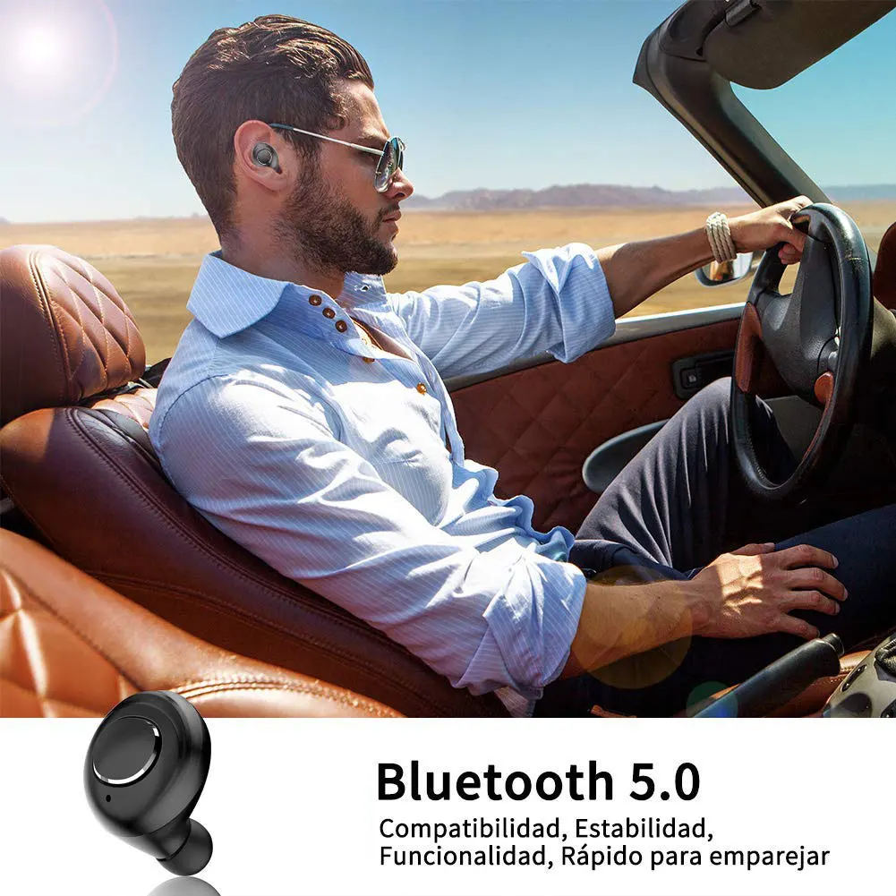 Беспроводные наушники Bluetooth 5 0 зарядка коробка Спорт на открытом воздухе