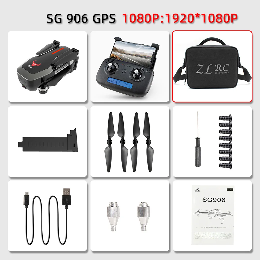 1080P black bag Дрон Дроны с камерой hd RC Дрон gps вертолет Квадрокоптер 4K Профессиональный Дрон игрушки профессиональные селфи бесщеточный - Цвет: 1080P black bag