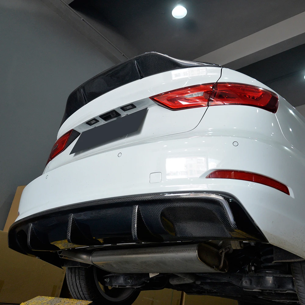 Автомобильный задний бампер диффузор спойлер для Audi A3 Стандартный Седан 4 двери 8 в 14-16 не Sline углеродное волокно задний диффузор для губ