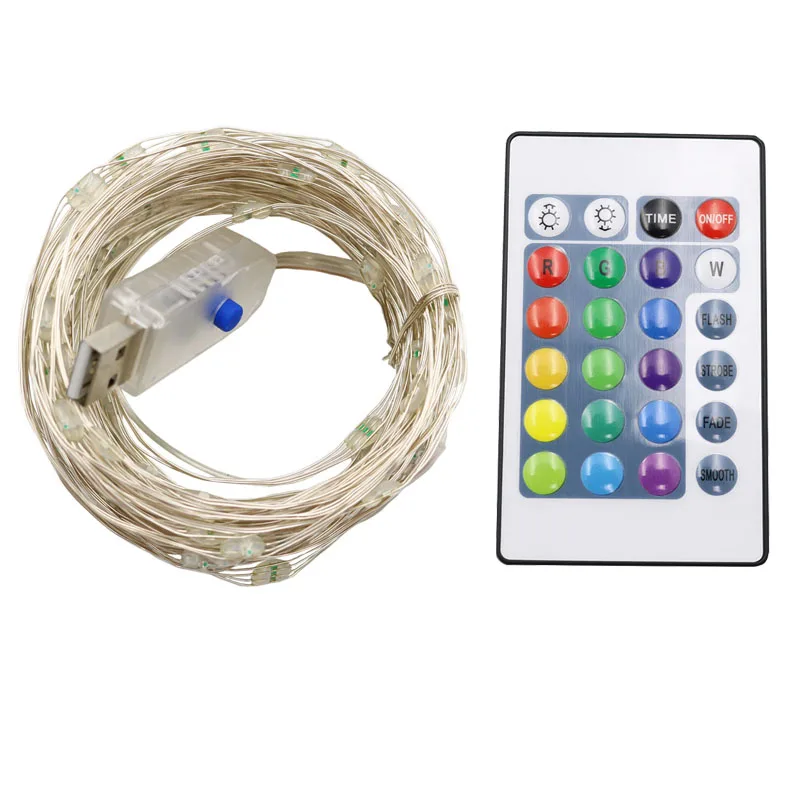 

50setsX5M 10M USB LED String Light LED Copper Wire String Holiday Outdoor Fairy Lights For Christmas Party Wedding Decoration