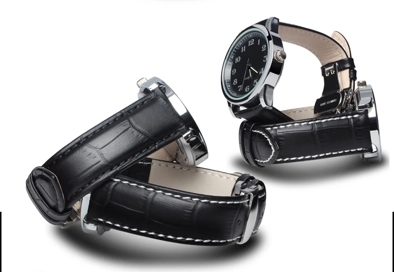 

Laopijiang Leather Watchband calf skin leather bracelet 18|19|20|21|22|23|24mm general styles of men and women watch strap