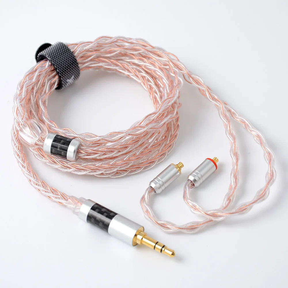 NICEHCK 8 Core Медный Серебряный смешанный обновленный кабель MMCX/2Pin type C/type-C/3,5/2,5/4,4 мм для KZZSN/ZS10/ZS7 CCAC10 C16 NICEHCK NX7