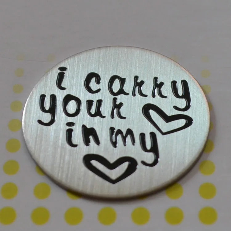 

Wholesale 22mm i carry your heart in my heart Stainless Steel Charm Plates
