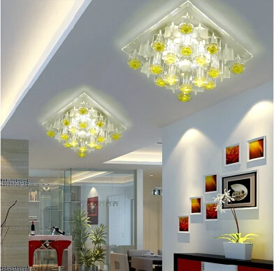 

5w LED lighting chandelier lamp for living room home modern hallway light ceiling crystal lampshade led panel 220-240V abajur