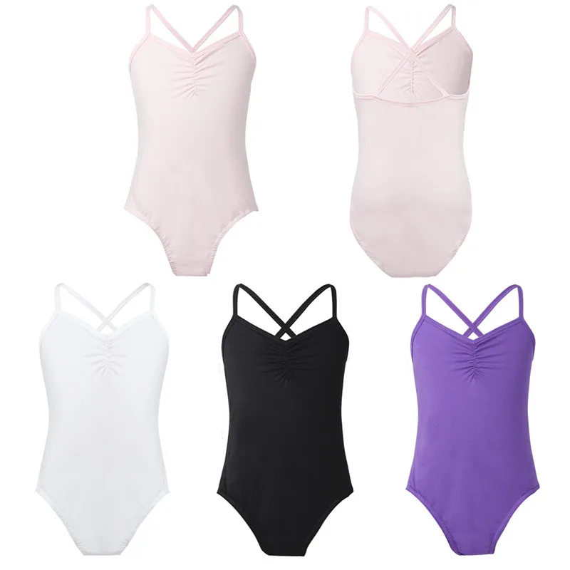 2017 New Girls Ballet Dress For Children Blue Pink Toddler Spaghetti Strap Criss Cross Dancer Leotard 3-14 Y | Детская одежда и