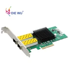 Сетевая карта DIEWU с 2 портами SFP, 1G, оптоволоконный сетевой адаптер PCIe 4X, Серверная Lan-карта с Intel 82576