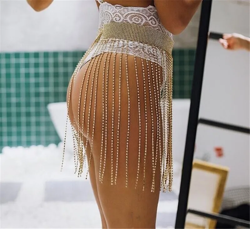 2018 Glitter Gold Diamonds Mini Skirt sexy Bodycon Sequin Tassel Crystal women shinning Party Club Skirts Birthday Outfits | Женская