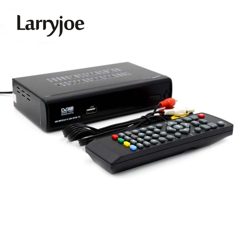 Larryjoe Новинка 2017 года Мини DVB T2 тюнер MPEG4 HD Совместимость с T/H.264 ТВ приемник w/ RCA / HDMI