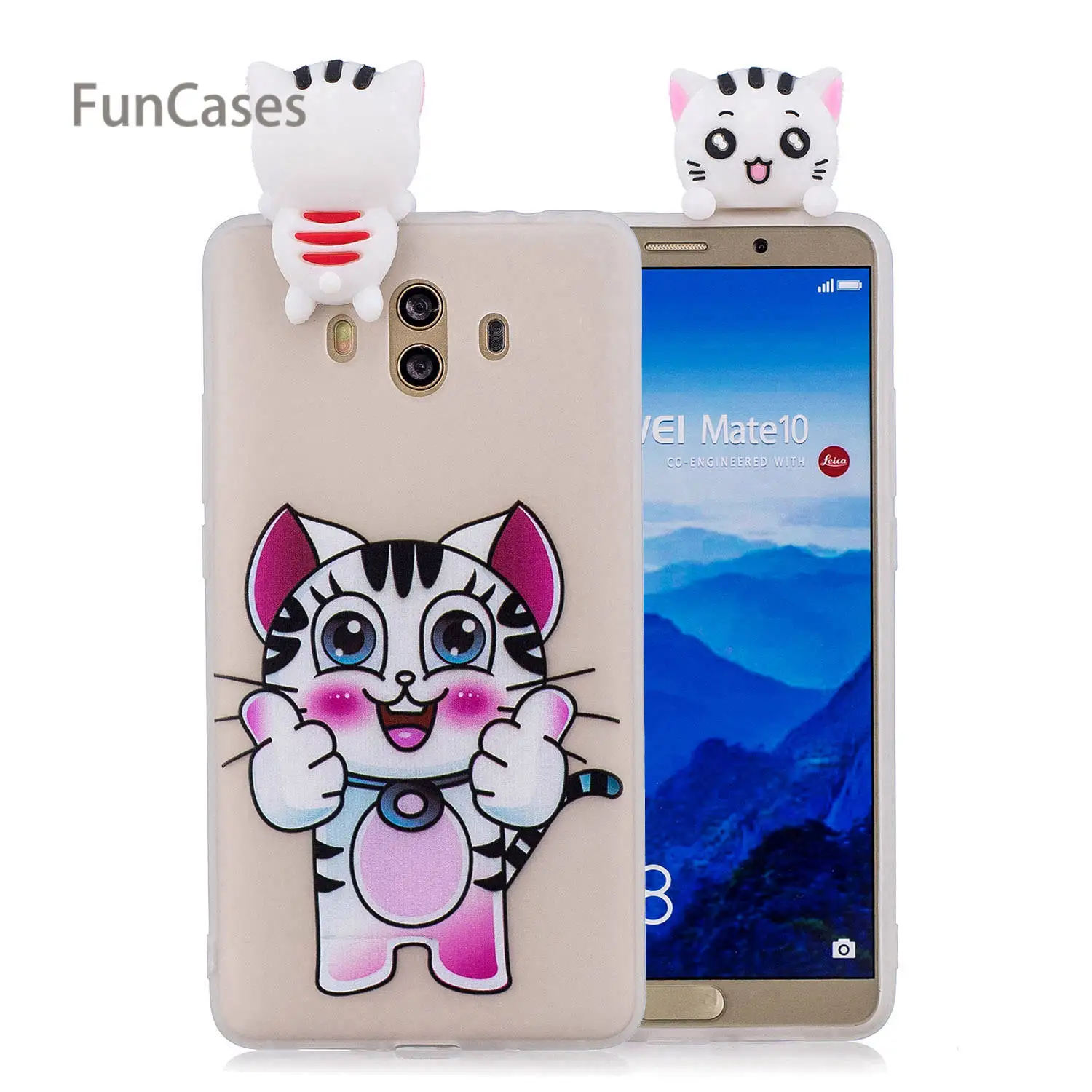3D чехол для телефона с пандой huawei mate 10 Мягкая силиконовая задняя крышка бампер