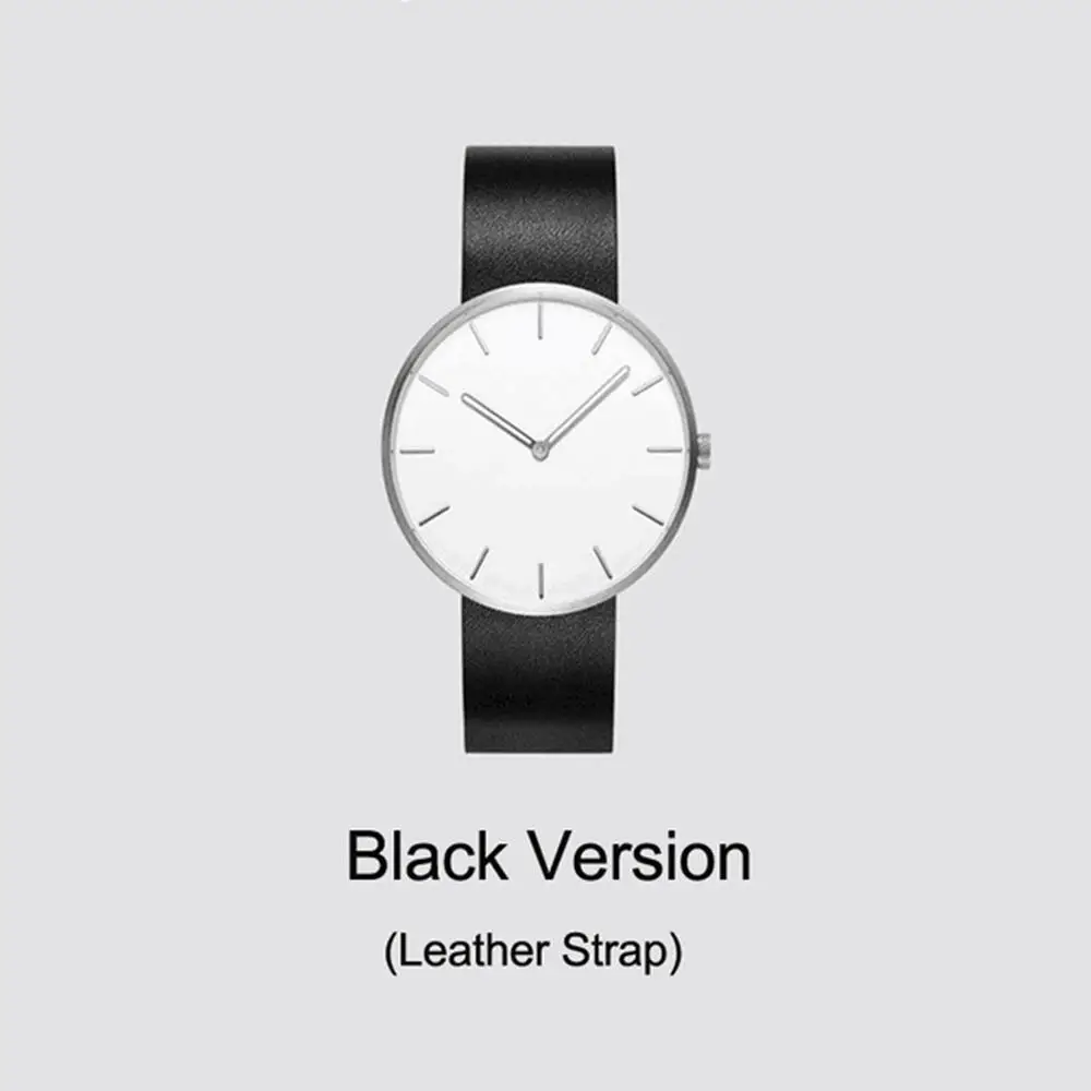 Black Leather strap Новинка Xiaomi TwentySeventeen Аналоговые Кварцевые Наручные 39 мм светящиеся 3ATM водонепроницаемые Модные Элегантные Роскошные мужские и женские - Цвет: Black Leather strap