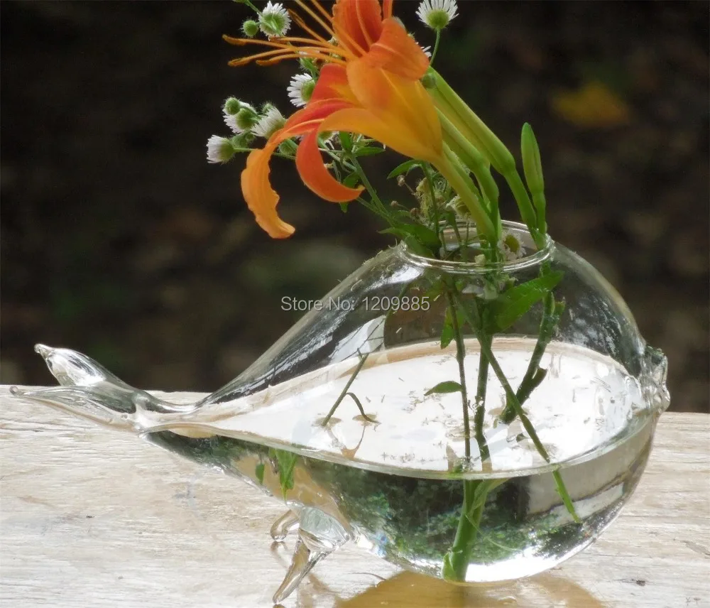 Мини украшение для отеля O.RoseLif стеклянный гидропонный цветок ваза с Китом