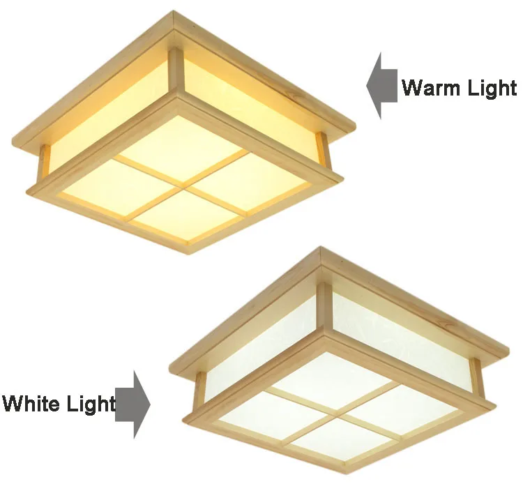 Потолочный светильник 30*30 см современный квадратный из дуба ПВХ|ceiling lamp fixture|lamparas