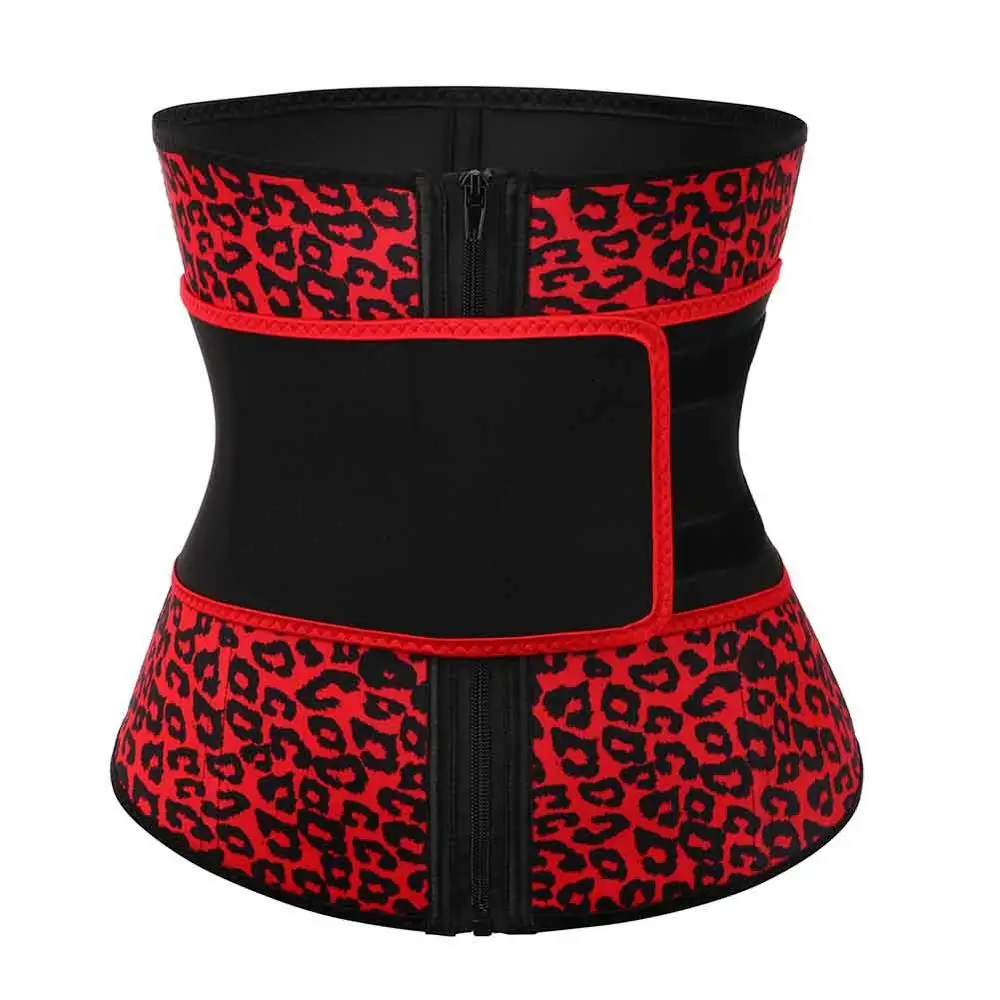 Leopard5077 FeelinGirl, неопреновый пояс для тренировок, 7 стальных костей, пот, сауна, корректоры для тела, корсет для похудения, пояс для моделирования фитнеса, Faja - Цвет: Leopard5077