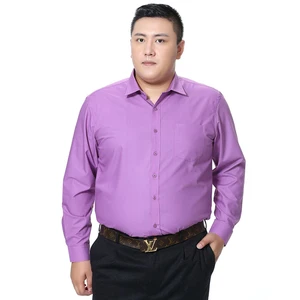 Мужская рубашка большого размера с карманом, новинка 2018, приталенная однотонная деловая рубашка с длинным рукавом, высокое качество