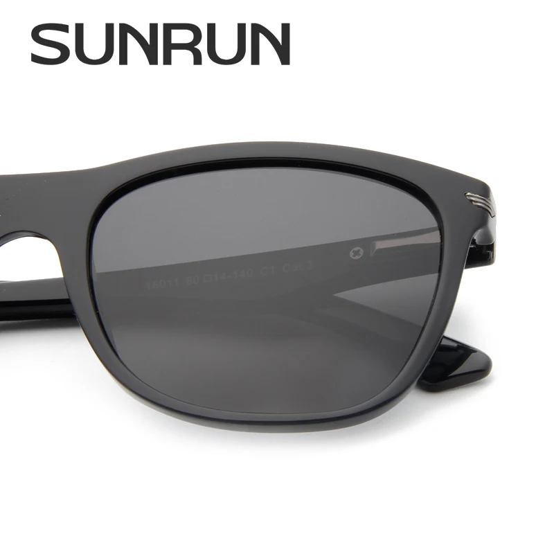 SunRun Мода поляризованных солнцезащитных очков Для мужчин квадратный TR90 рамка