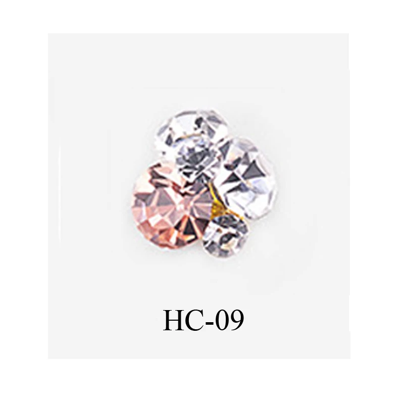 HC-09 New 10pcs Crystal Bright Stones Nail Rhinestone Alloy Nail Art Decorations Glitter DIY 3D Nail Jewelry Pendant - Цвет: HC-09