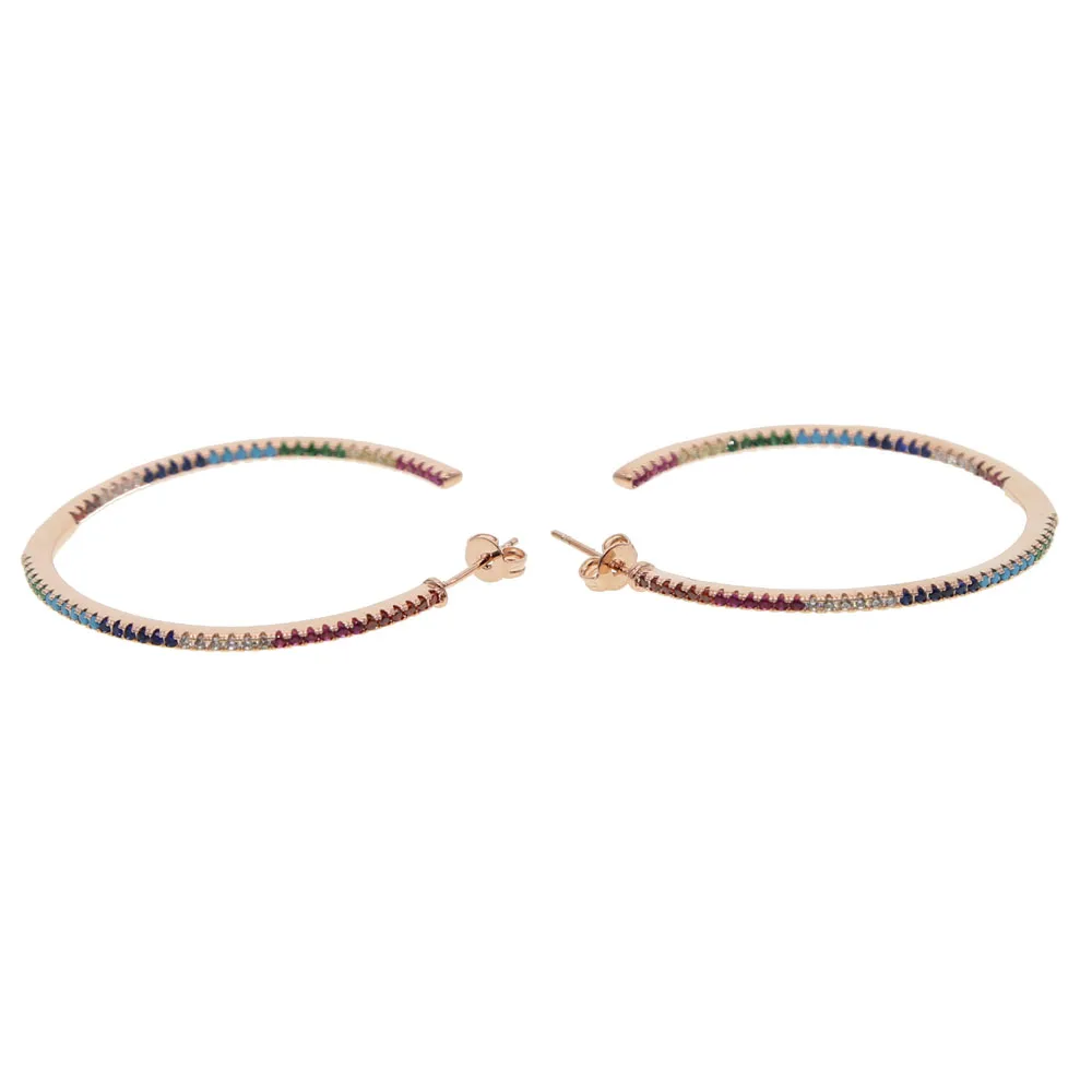 Модные радужные серьги кольца для девочек великолепные розового золота шикарные