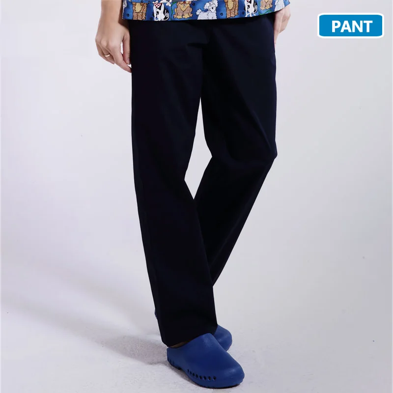 18PT001-HeiLan-Pant ANNO 5XL размера плюс медицинская одежда униформа медсестры с мультяшными собаками набор спецодежды Медицинские костюмы футболка брюки Клиническая форма - Цвет: 18PT001-HeiLan-Pant