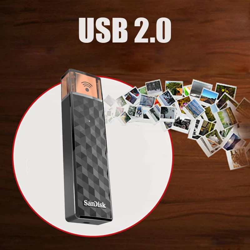 SanDisk Connect Беспроводной накопитель USB флешка SDWS4 Wi Fi + 2 0 16 ГБ 32 64 128 200 256 для флешки|pen