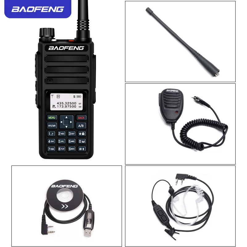 Синий Baofeng DM-1801 Dual Band Dual Time slot DMR цифровой/аналоговый 2Way радио 136-174/400-470 МГц 1024 Каналы Ham иди и болтай Walkie Talkie DMR - Цвет: Синий