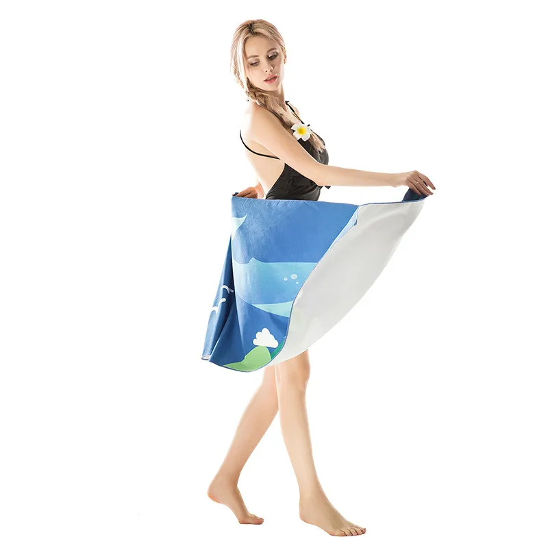 2018 микрофибра ткань быстросохнущее напечатанное полотенце для купания рук и