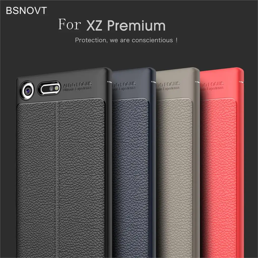 Противоударный силиконовый кожаный чехол для Sony Xperia XZ Premium Premium|Бамперы| |