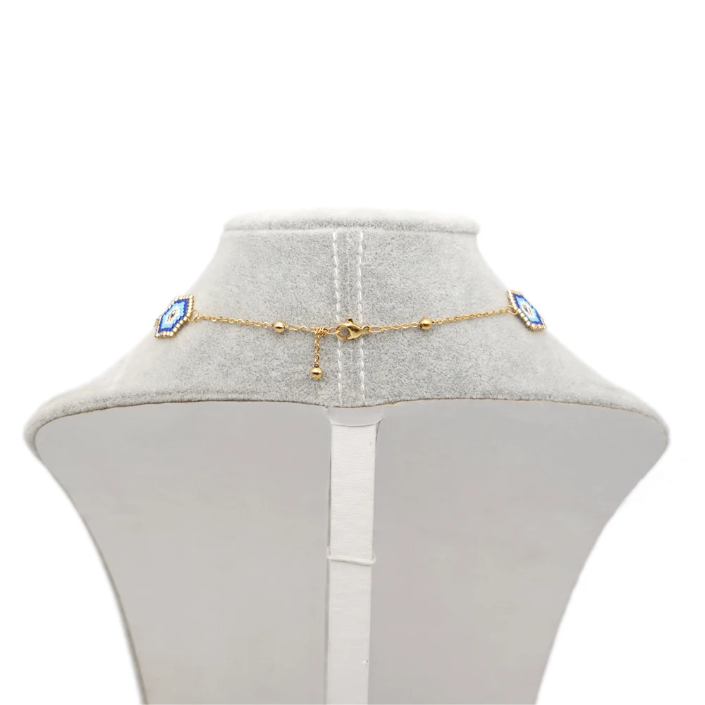Go2boho чокер ожерелья Миюки ожерелье с голубым сглаза Модная Золотая цепочка Insta 2019