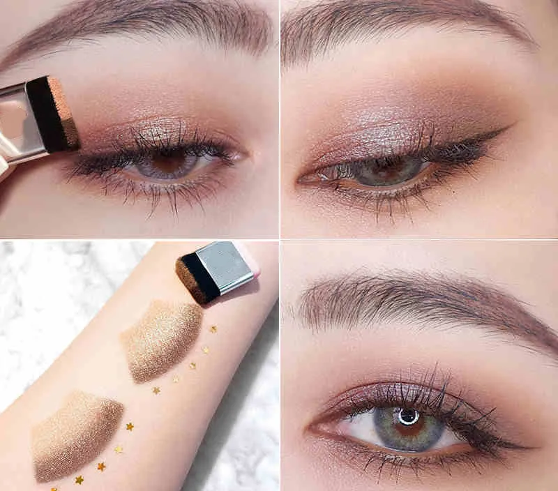 Двойной цвет Lazy Eye Shadow Layer макияж палитра водонепроницаемый для начинающих