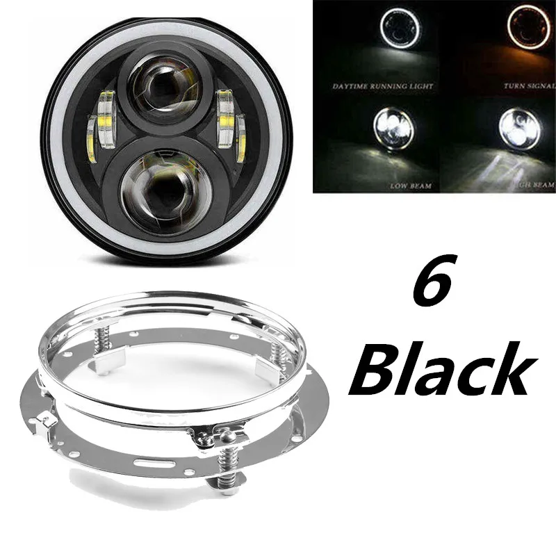 7 дюймовый круглый светодиодный фар Hi/короче спереди и длиннее сзади) Ангел глаз